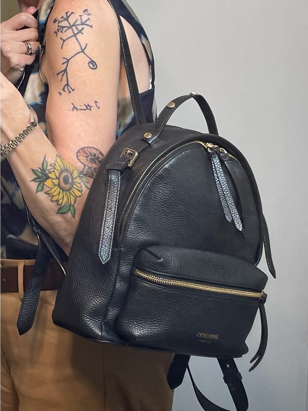 Jimmy Choo Authentic Black Pebbled Leather Backpack